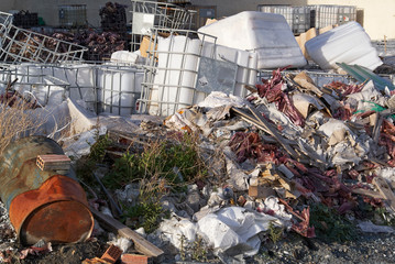Garbage and industrial waste polluting the planet