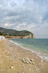 Mattinata Coast by Morning with Cloudy Sky and Gargano Promontory View