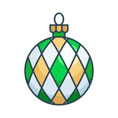 Christmas ornaments, baubles or Christmas ball filled icon