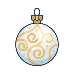 Christmas ornaments, baubles or Christmas ball filled icon
