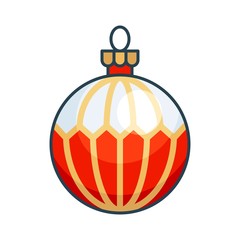 Christmas ornaments, baubles or Christmas ball filled icon