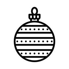 Christmas ornaments, baubles or Christmas ball line icon