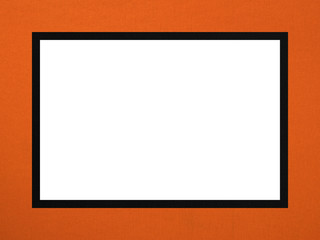 Black and orange textured rectangular frame for creating images with a blank space.