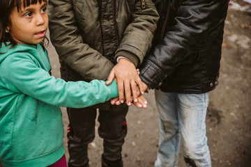 Group of happy Gypsy children