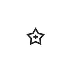 Add Bookmark Icon. Star favorite sign web icon with plus glyph. Modern, simple flat vector illustration for web site or mobile app