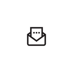 Outline email icon isolated on white background. Open envelope pictogram. Line mail symbol for website design, mobile application, ui. Editable stroke. Vector illustration. Eps10