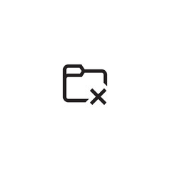 Delete folder icon. Line symbol for website design, mobile application, ui. Editable stroke. Vector illustration. Eps10