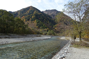Landscape of Kamikochi trail (Japan alps / Japanese mountain)