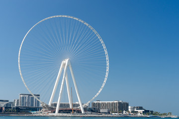 Fototapeta premium View of Dubai Ferris Wheel from Jumeirah Beach