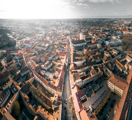 Old town of Vilnius, Lithuania, aerial view. Pilies gatve (Castle street).