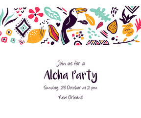 Design, card with floral elements for invitation