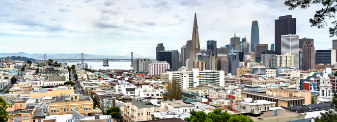 Panorama of San Francisco, California - obrazy, fototapety, plakaty