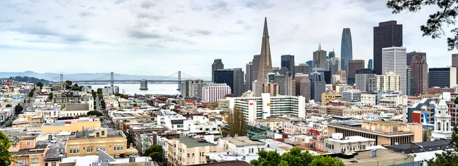 Outdoor-Kissen Panorama of San Francisco, California © Leonid Andronov