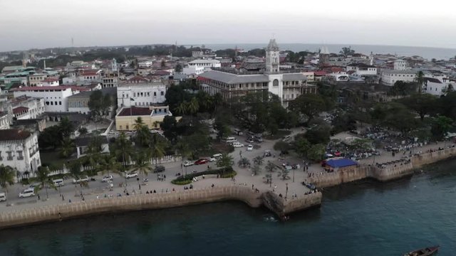 Stone town, Zanzibar seafront is a famous landmark in history. It  is known for the shortest world war in history and also a UNESCO world heritage site