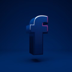 Obraz premium Phantom Blue 3d letter F lowercase