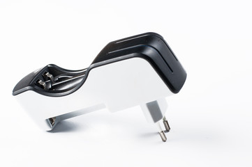 Battery charger isolated on white background.Copy space