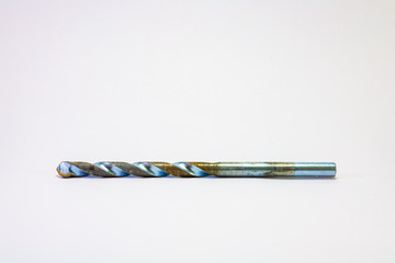 Detail of drill bit belonging to domestic drill with oxidation remains
