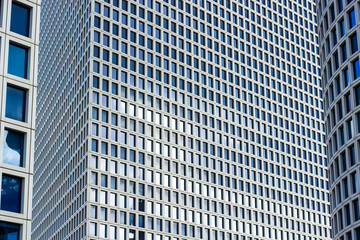 skyscraper building modern city architecture exterior facade wall and windows background
