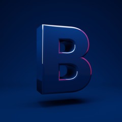 Phantom Blue 3d letter B uppercase