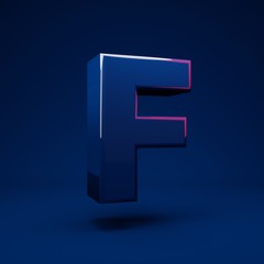 Phantom Blue 3d letter F uppercase