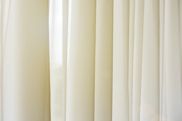 Fototapeta premium White transparent curtain indoor interior concept