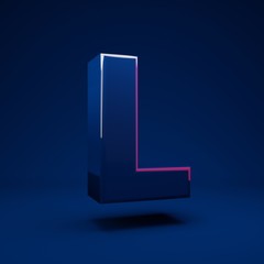 Phantom Blue 3d letter L uppercase