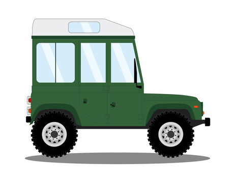 green off-road vehicle side view clip art preview