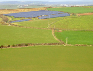 Fototapeta na wymiar Solar Farm on the Rame Peninsular, Cornwall 