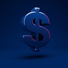 Phantom Blue 3d dollar symbol