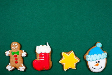 Christmas ginger cookies backgroundTasty homemade Christmas cookies