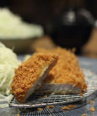 Delicious deep fried pork cutlet (Tonkatsu)