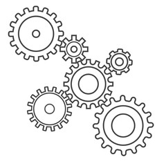 gears.a set of gears of different sizes.icon isolated on white.vector image