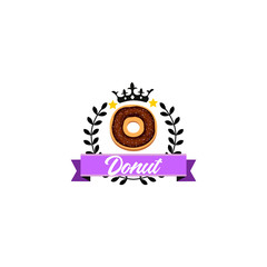 logo vintage donut king vector design