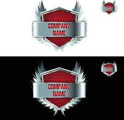 tarcza logo,logo shield,shield with wings,tarcza ze skrzydłami © Joanna