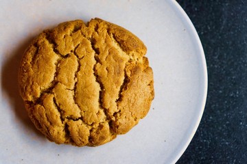 Peanut butter cookie on a plate