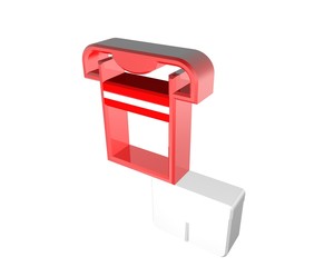 3d illustration of denmark football shirt icon