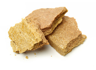 Soybean meal on white background