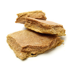 Soybean meal on white background