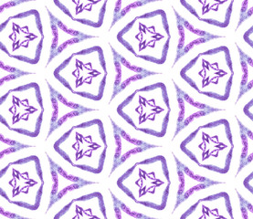 Purple medallion seamless pattern. Hand drawn wate