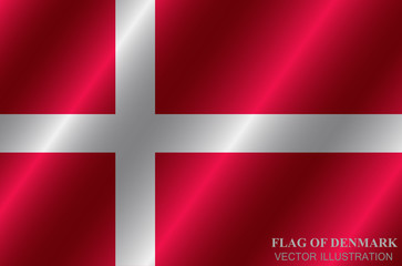 Obraz premium Background with flag of Denmark. Colorful button with flag for design. Vector Illustration.