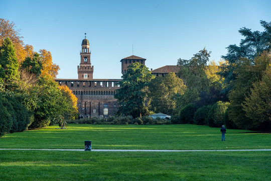 Milan, the Sempione park in November