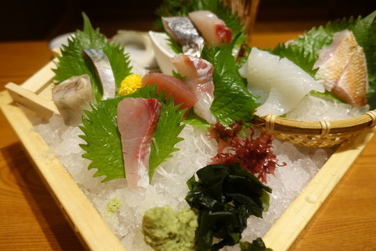 Dishes of Japanese traditional foods (Plates)