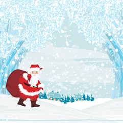 Santa claus with a bag of gifts