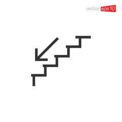 Stairs Up and Down Icon Design Vector