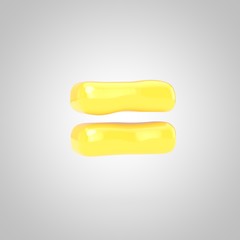 Yellow Fruit Bubble Gum equals symbol isolated on white background.