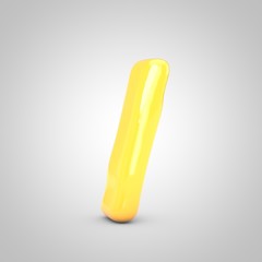 Yellow Fruit Bubble Gum slash symbol isolated on white background.