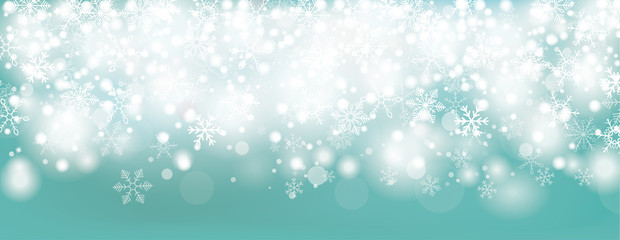 Snowfall Bokeh Cyan Christmas Header
