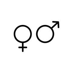 Men s and women s toilet icon vector. A thin line sign. Isolated contour symbol illustration