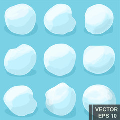Snowball set. Round. Winter. For your design.