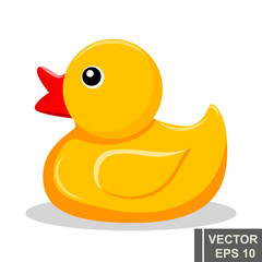 Yellow rubber duckling. Bathroom. Children s. For your design.